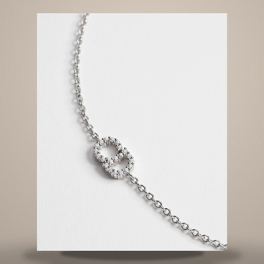 DIOR Silver-Tone Metal Bracelet with Sparkling Crystals B3107WOMZID009