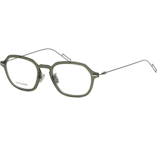 DIOR Green Transparent Acetate Square Eyeglass Frames Unisex DIORDISAPPEAR04 1ED