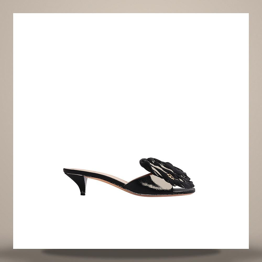 DIOR Aurore Heel Sandals Black Satin Sandals KDO618SAT S900