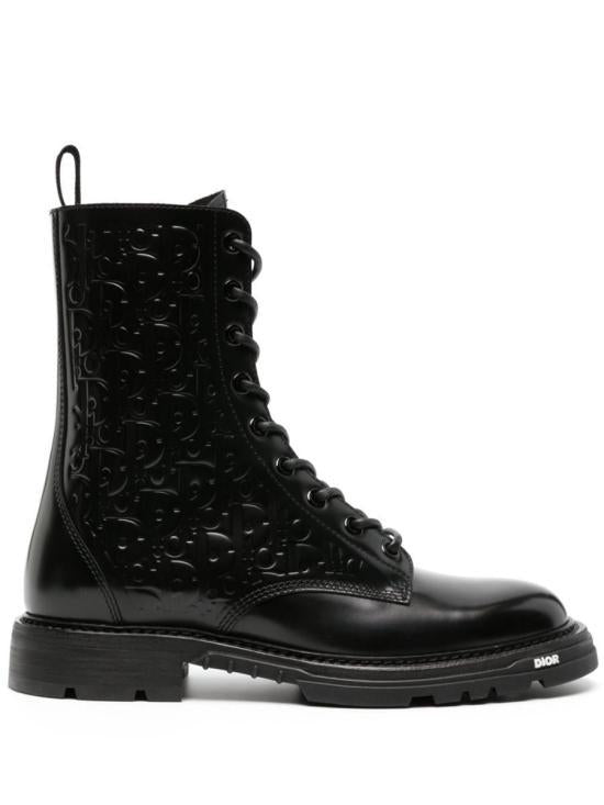 DIOR Leather Ankle Boots for Men 3BO250ZIV969 BLACK DOM