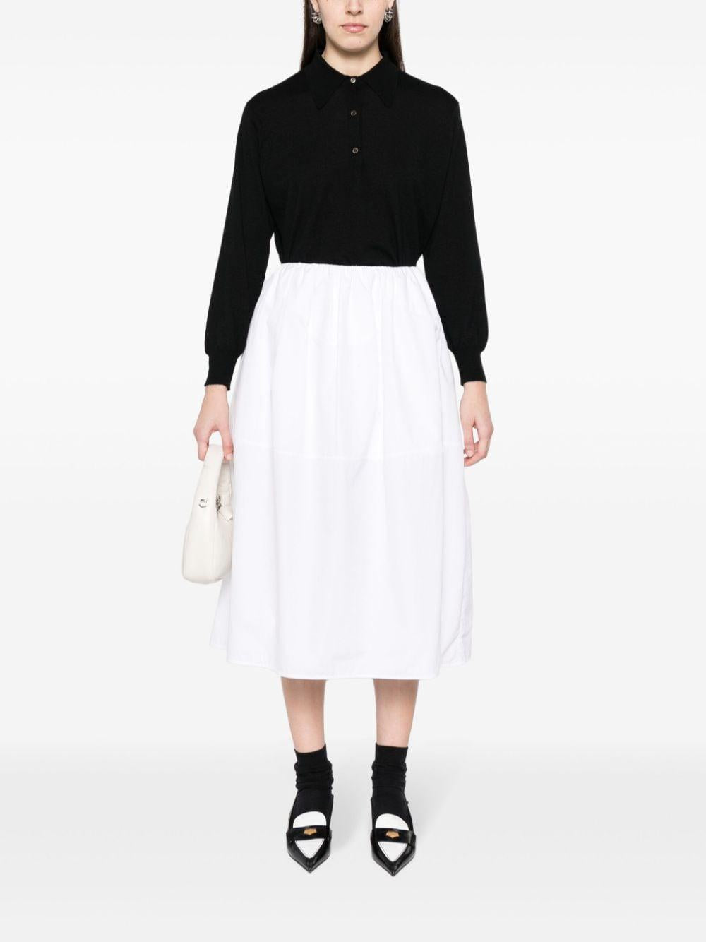 PRADA Long Sleeve Polo Shirt Black Cotton Women
