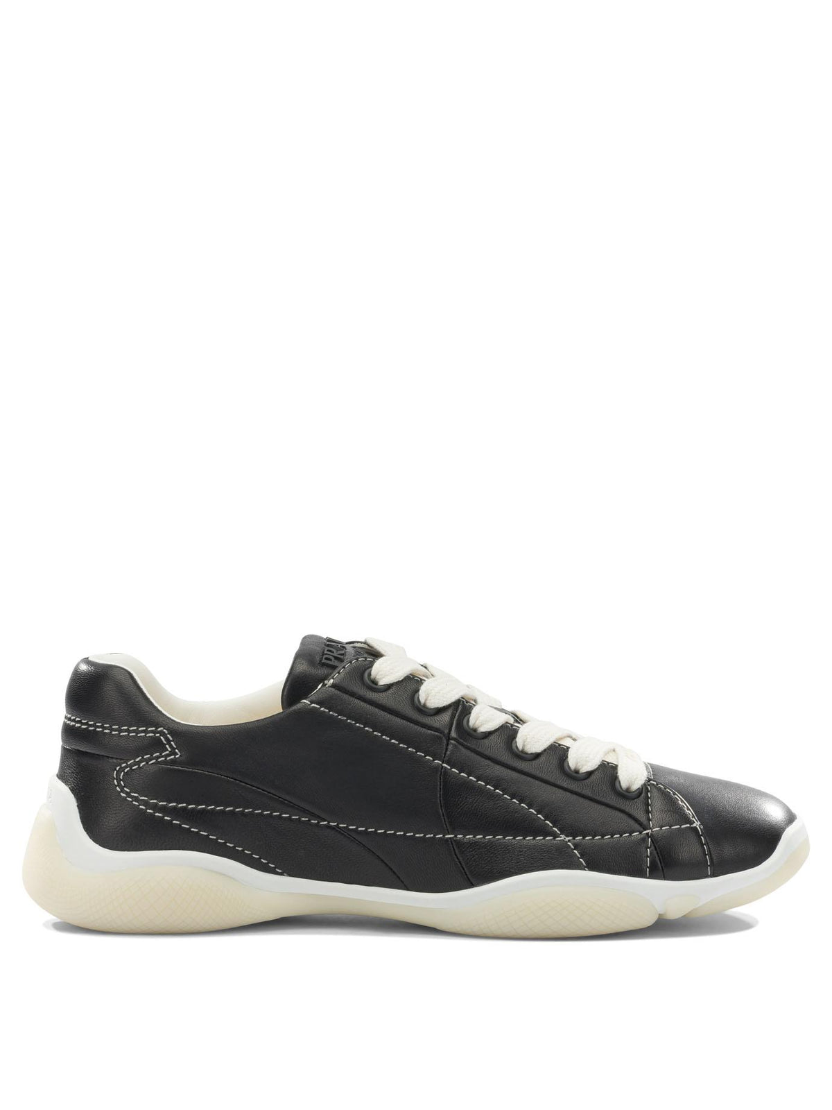 PRADA Leather Low-Top Sneakers White