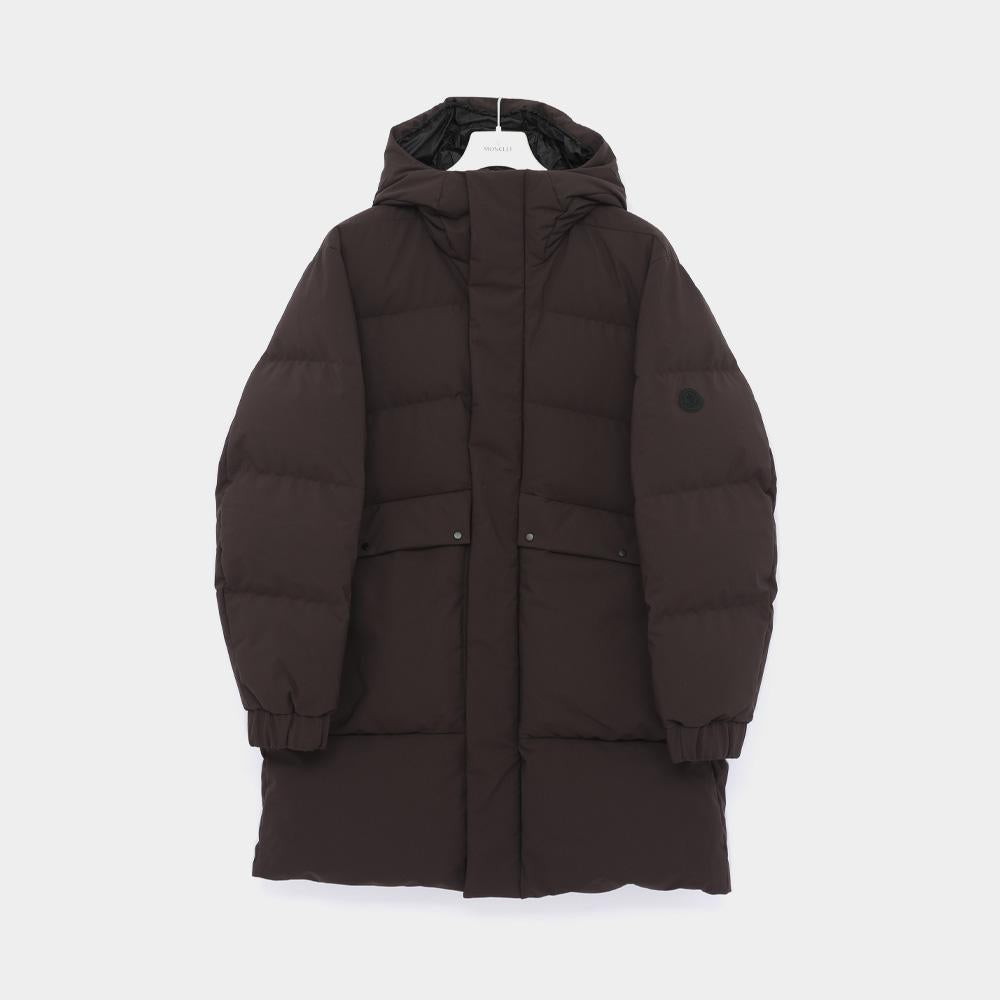 Moncler Abiro Patch Logo Hooded Long Down Jacket for Me 1C00013 598H2 25B AVIOTH