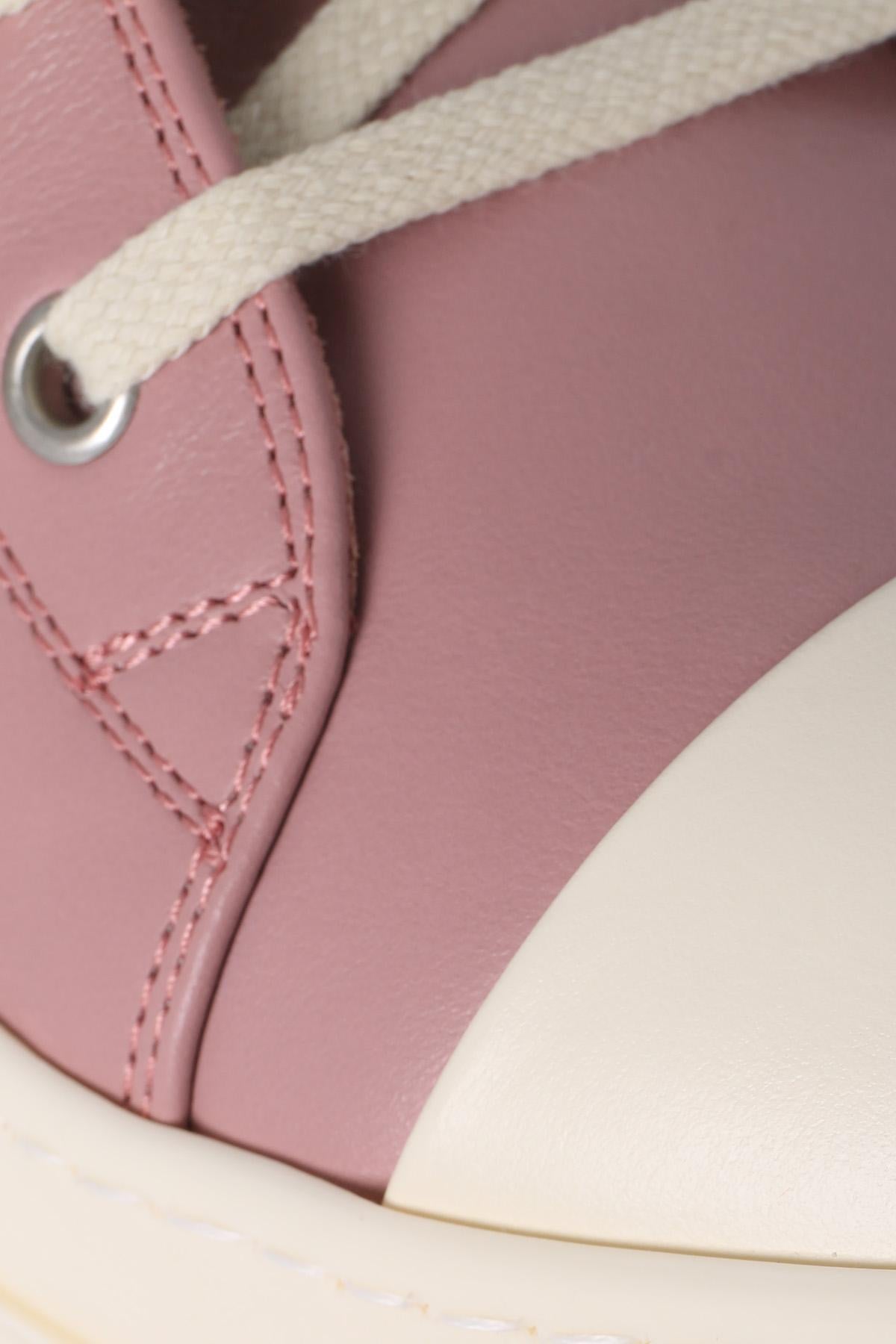 Rick Owens Dusty Pink Milk Leather High-Top Sneakers