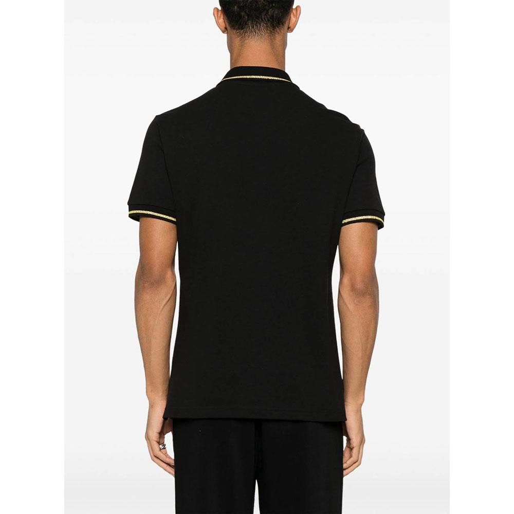 Versace V Emblem Logo Embroidered Black Men’s Polo Shirt