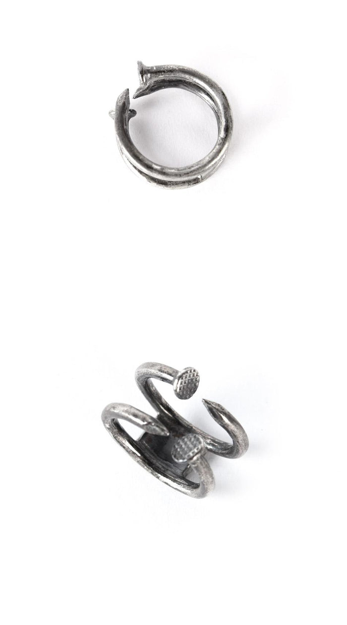 GUIDI Double Square Nail 925 Silver Ring G AN11