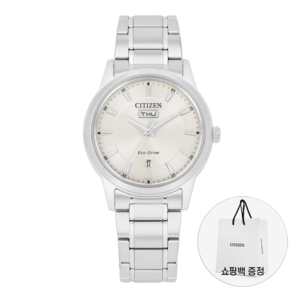 CITIZEN Eco-Drive Stainless Steel Men’s Watch Black Dial AW0100 86B