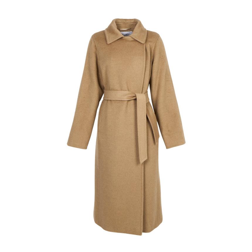 Max Mara Manuela Wrap Wool Cashmere Coat Ivory