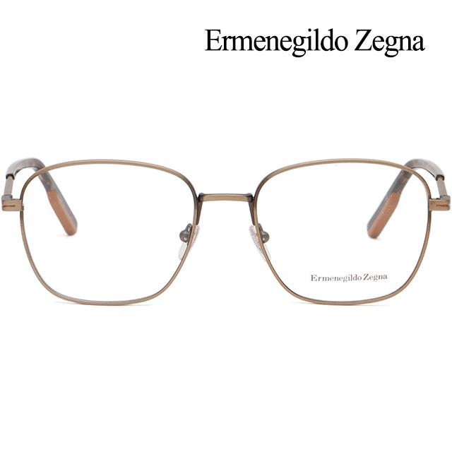 Zegna Metal Rectangle Eyeglass Frame Unisex Gold EZ5168 036