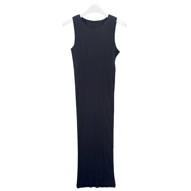 Issey Miyake Pleats Please New Bae 4 Long Dress Navy