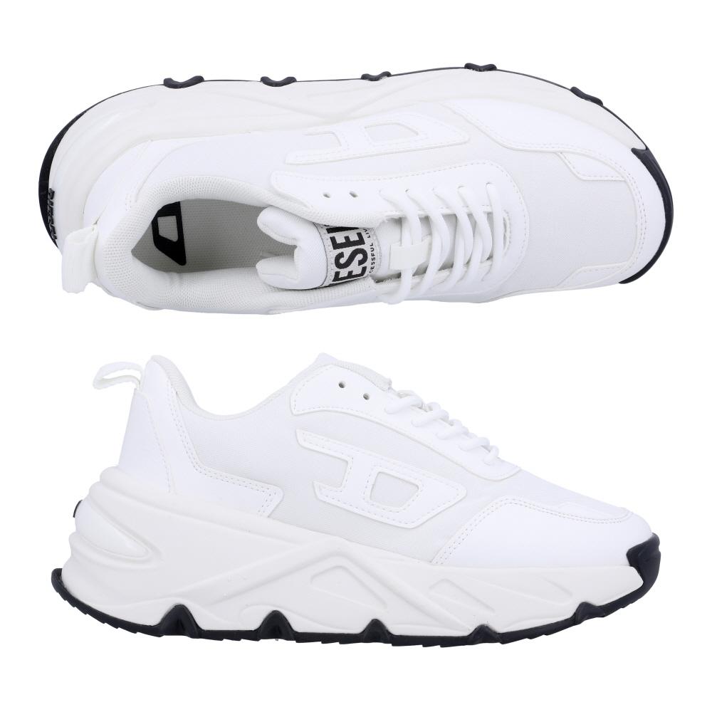 DIESEL Logo Low-Top Sneakers Women’s White Leather Shoes Y03827 P8778 T1002 D