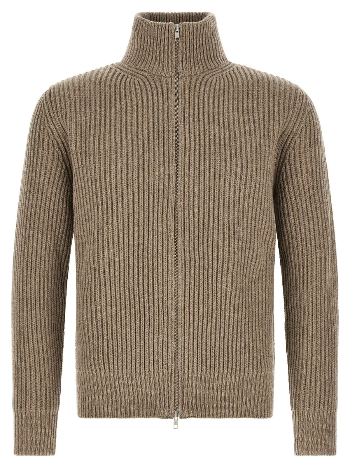 Maison Margiela Black Wool Zip-Up Knit Jacket