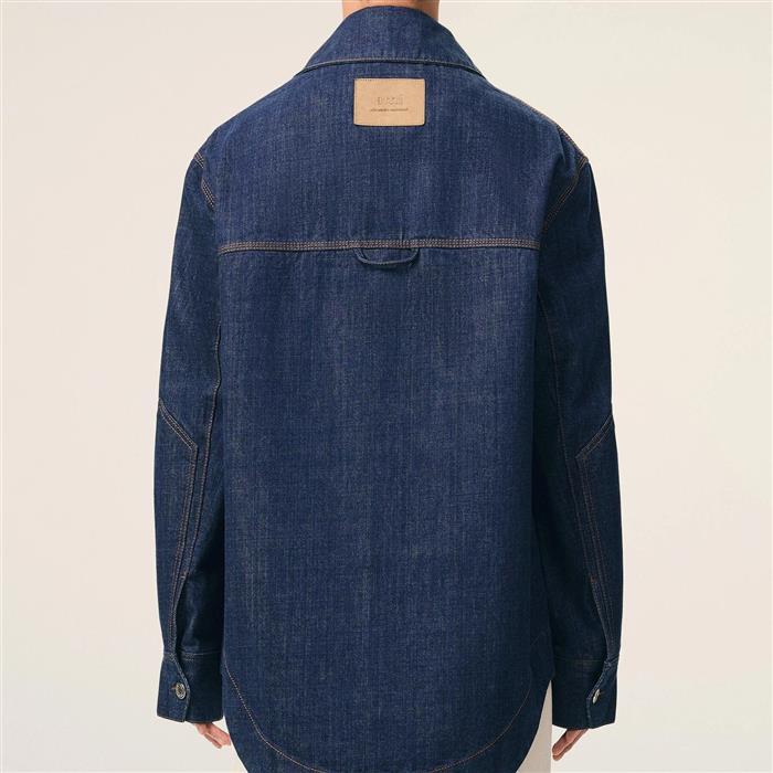 AMI Heart Worker Overshirt Navy Long Sleeve Shirt