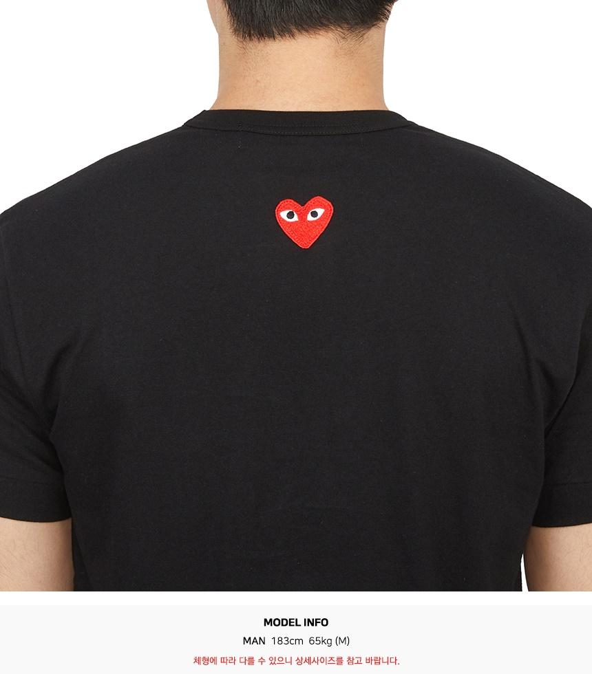 Comme des Garcons Back Red Patch Unisex Short Sleeve T-Shirt AX T340 051 1