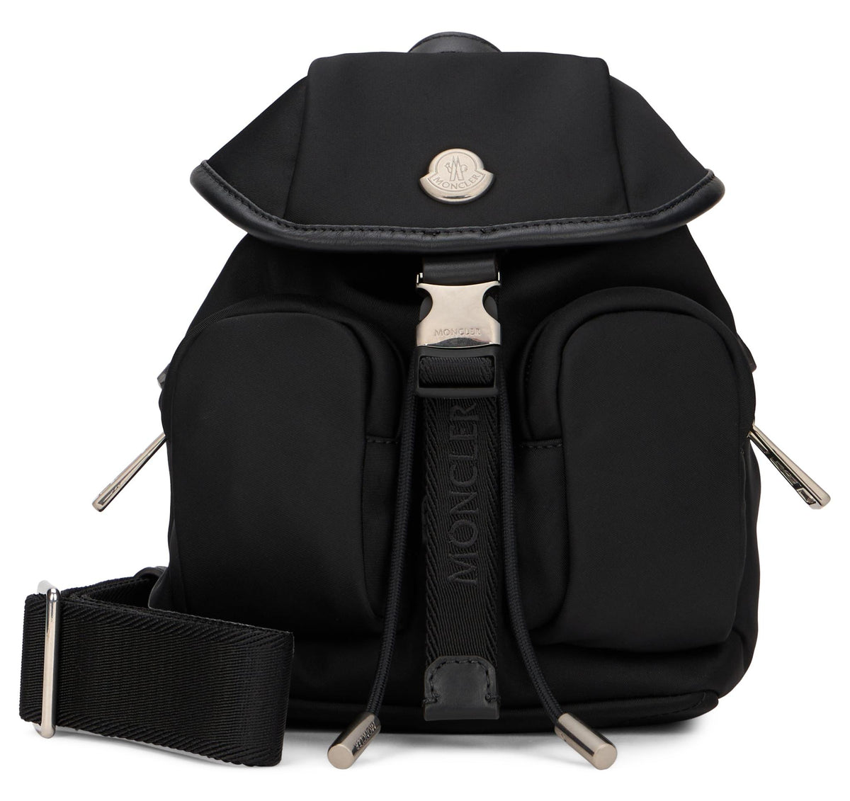 Moncler Black Leather Quilted Shoulder Bag