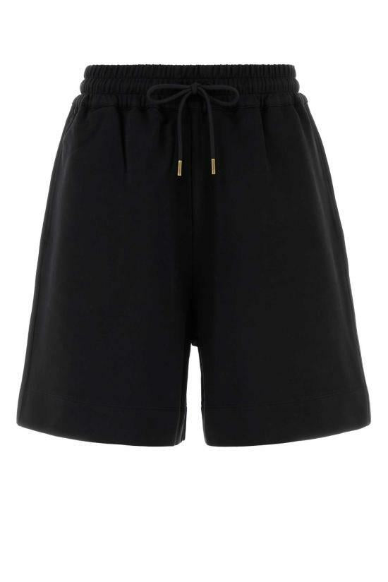 Moncler Logo Patch Cotton Shorts Black Women’s Shorts