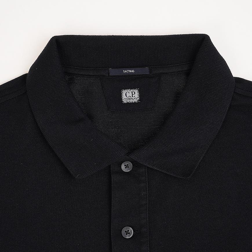 CP Company Men’s Logo Pique Polo T-Shirt Black