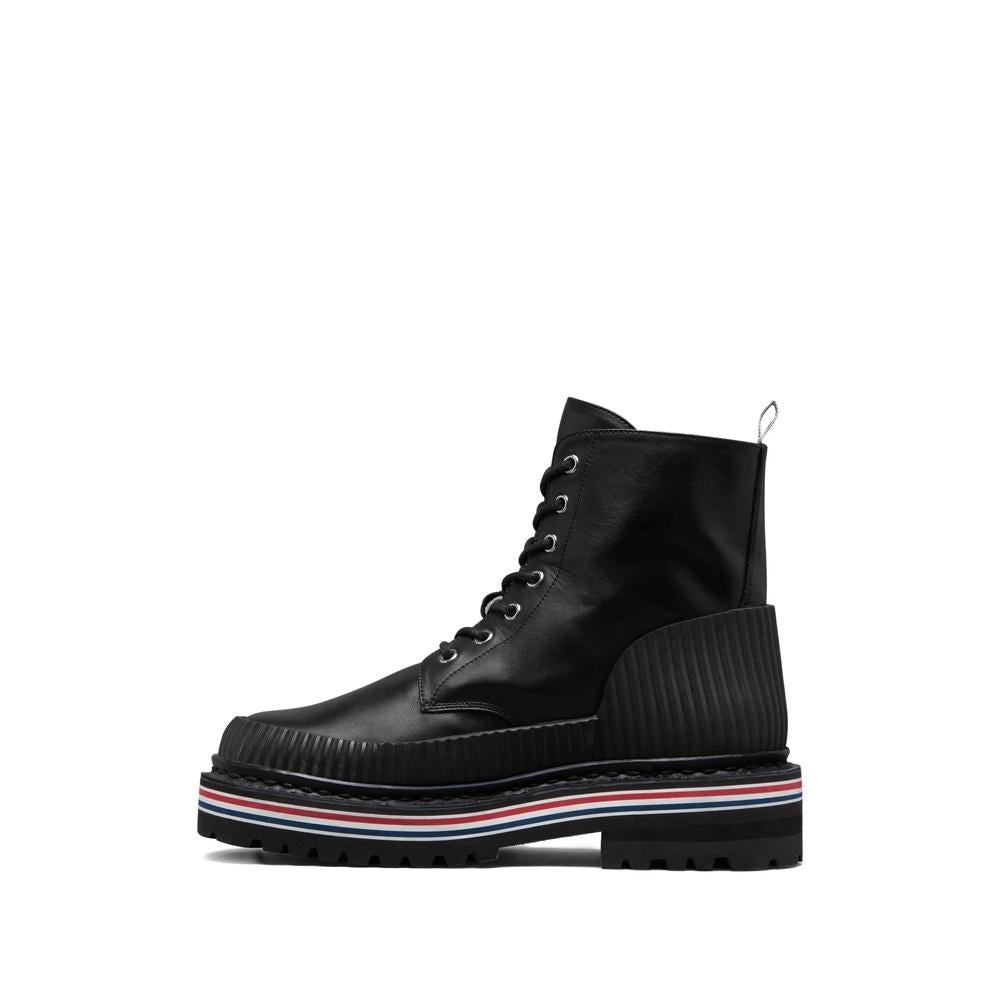 THOM BROWNE Black Vitello Calf All-Terrain Women’s Ankle Boots