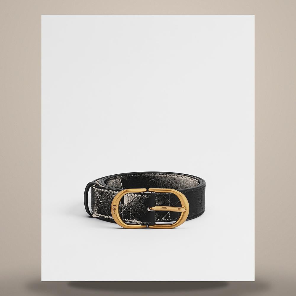 DIOR CD Classic Belt Black Cannage Calfskin 30mm B1004CGCT M900
