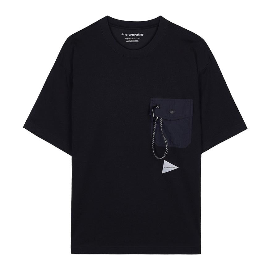 and wander Men’s Pocket T-Shirt White Cotton Short Sleeve 574698 4075