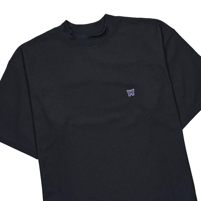 NEEDLES Men’s Mock Neck Poly T-Shirt QV353C BLACK