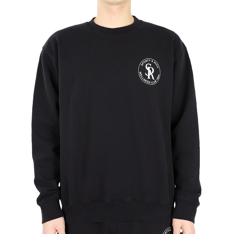 SPORTY&RICH Faded Black Unisex Crewneck Sweatshirt