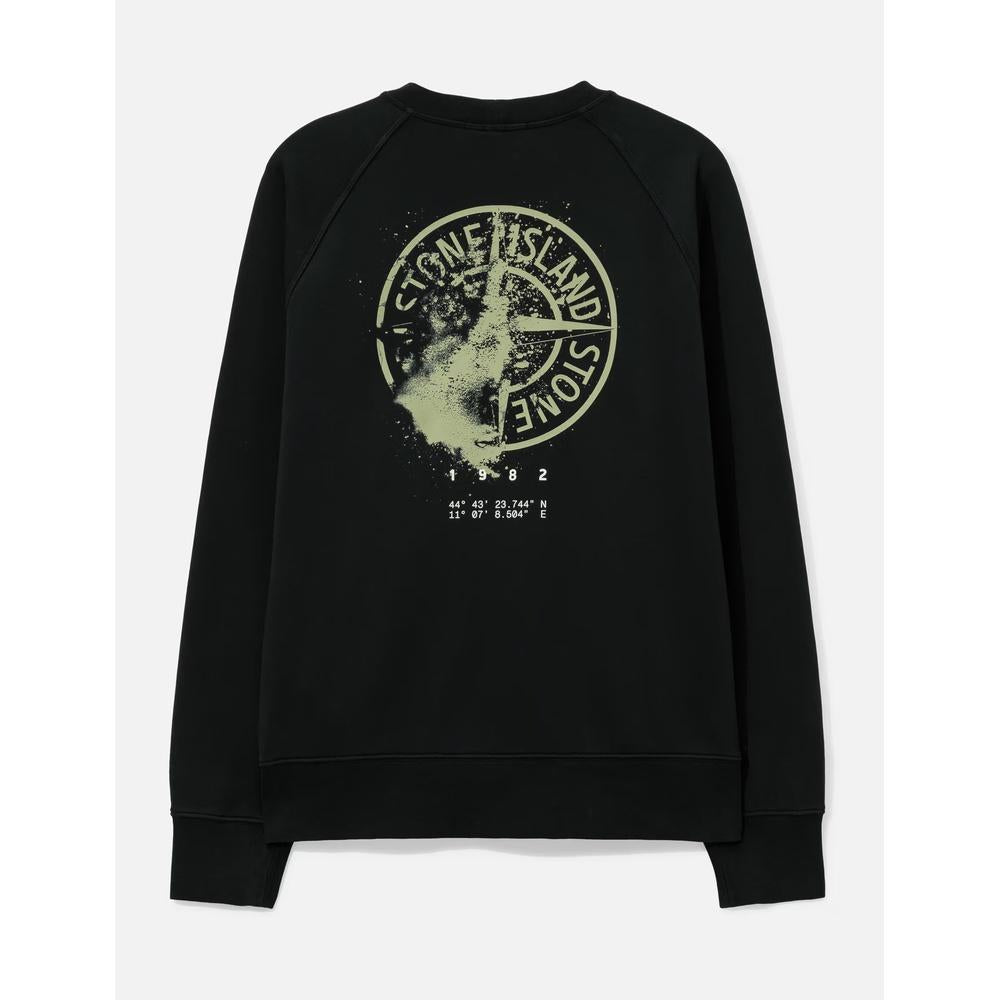 STONE ISLAND Cotton Fleece Men's Sweatshirt Black