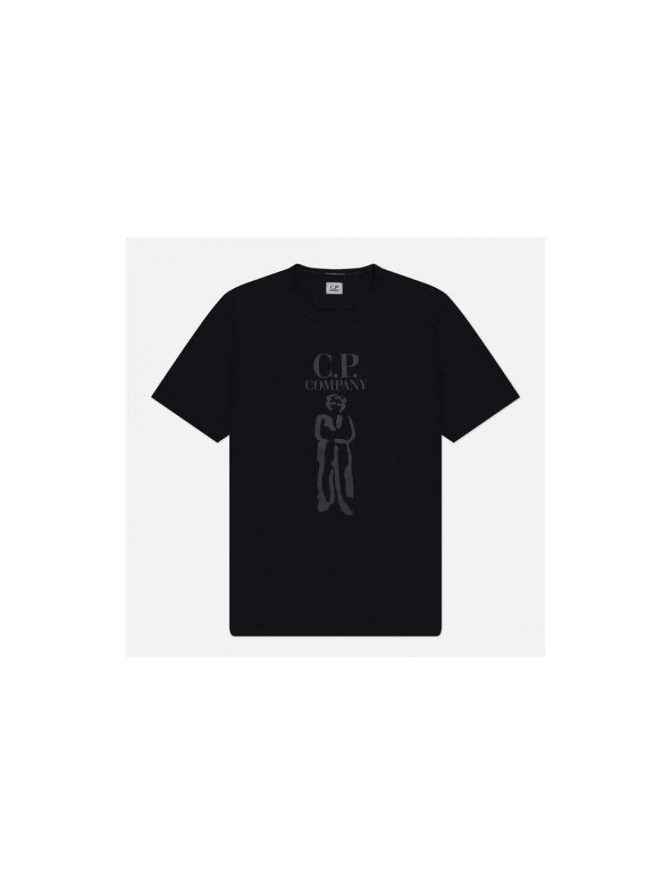 CP Company Mercerized Jersey Twist British Black T-Shirt