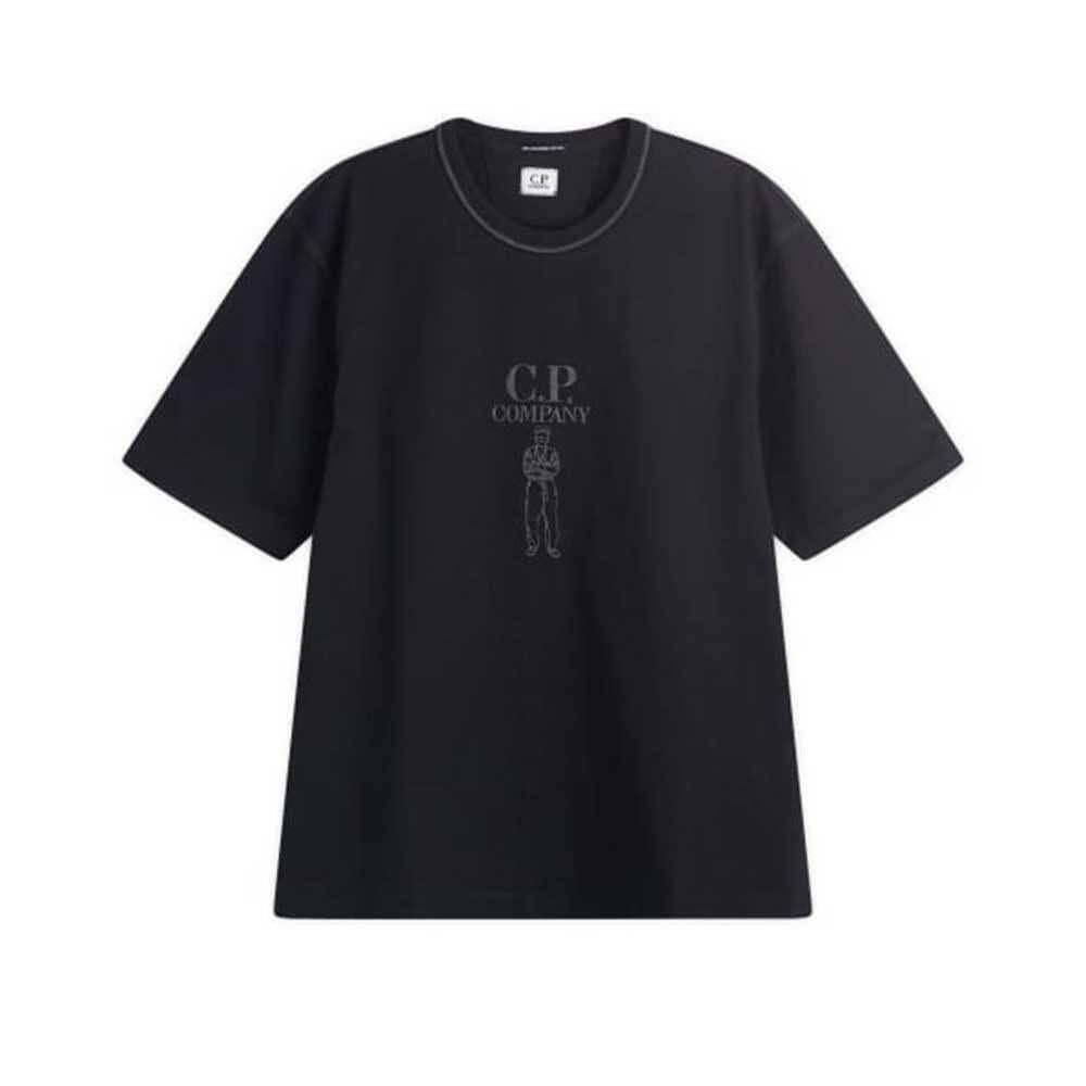 CP Company Jersey Logo Short Sleeve T-Shirt Navy