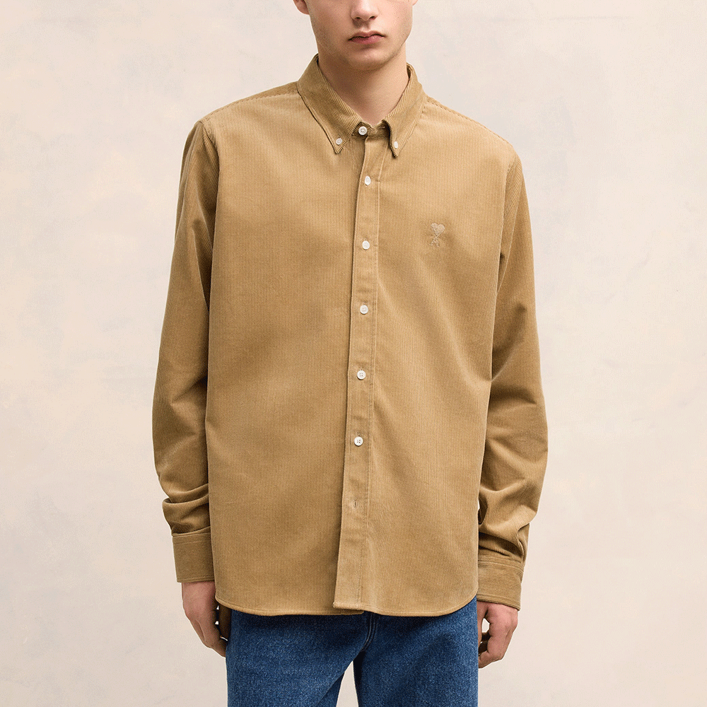 AMI Corduroy Classic Fit Long Sleeve Shirt