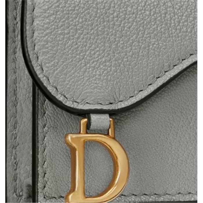 DIOR Saddle Bloom Leather Card Holder Wallet S5611CCEH