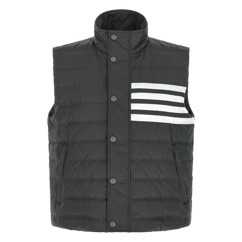 THOM BROWNE 4-Bar Stripe Men’s Puffer Vest Gray