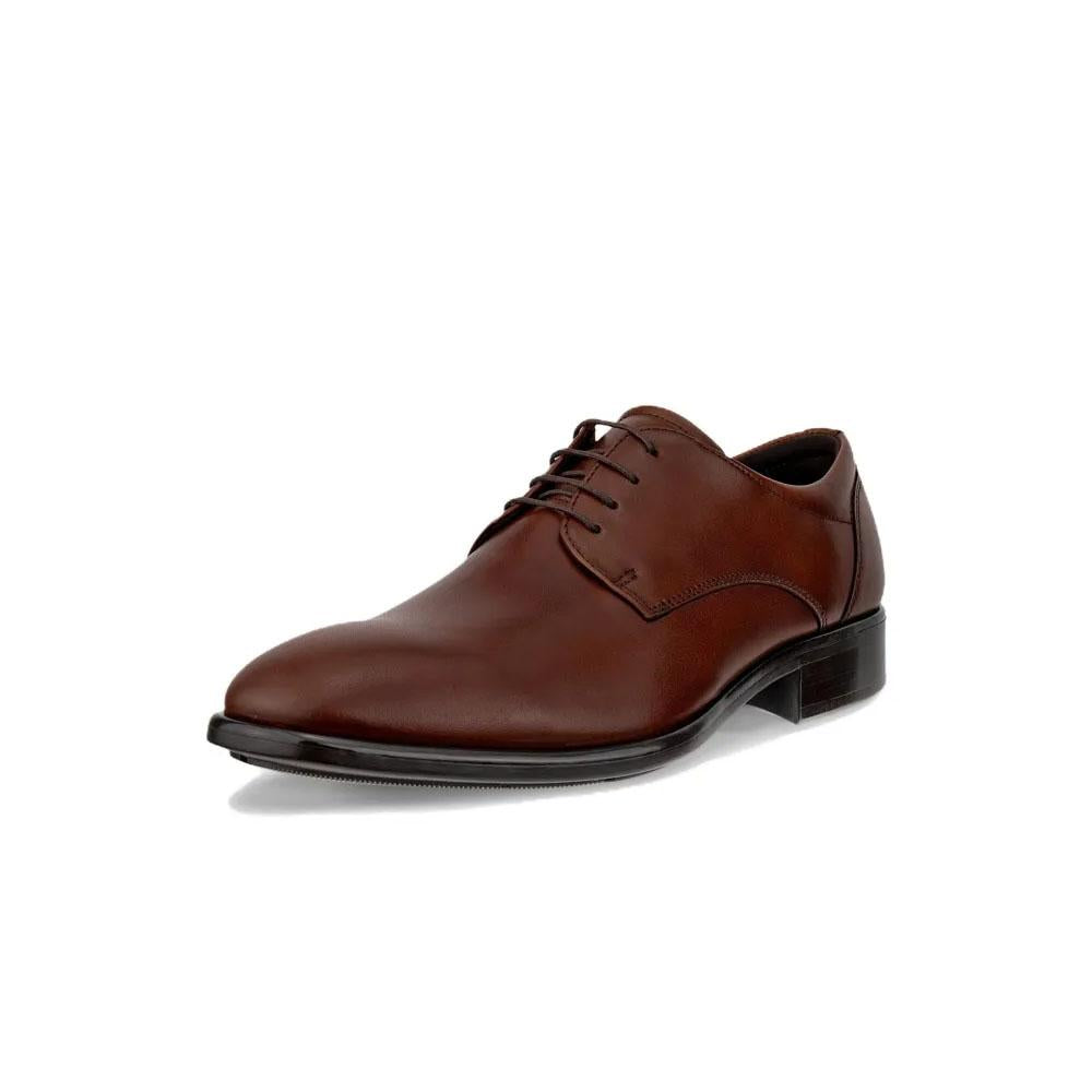 ecco Citytray Brown Leather Oxford Dress Shoes for Men 512734 01053