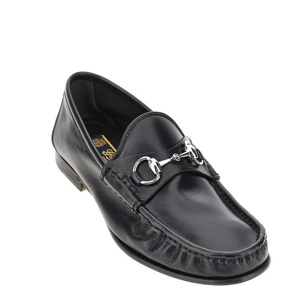 GUCCI Black Leather Loafer Men's Dress Shoes