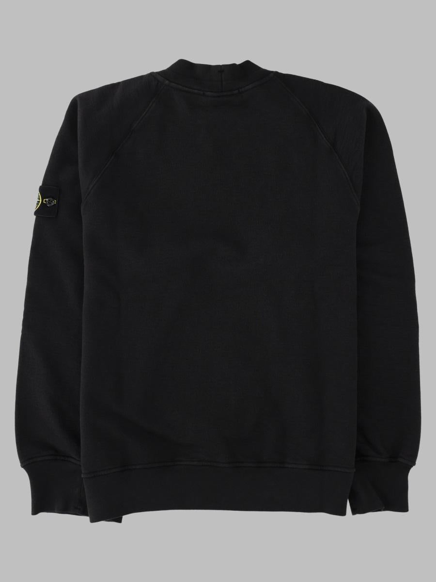 STONE ISLAND Black Cotton Logo Sweatshirt
