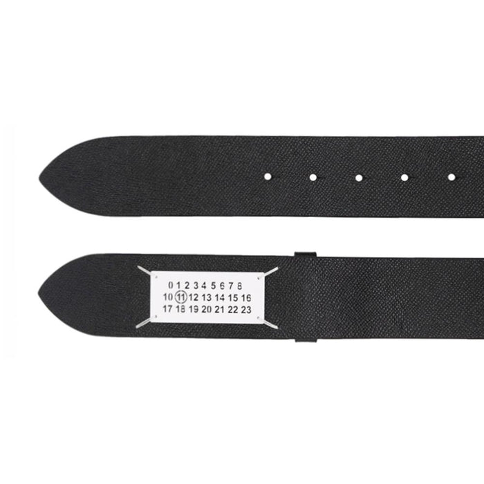 Maison Margiela Numbering Logo Black Leather Belt