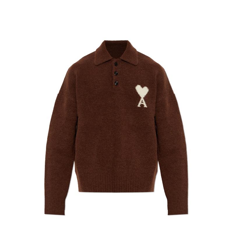 AMI Alpaca Wool Polo Sweater Unisex Crewneck