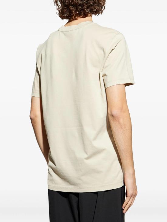 Moncler Logo Patch Cotton T-Shirt Men’s 8C00008 89AYW 216 LIGHT BEIGE DOM