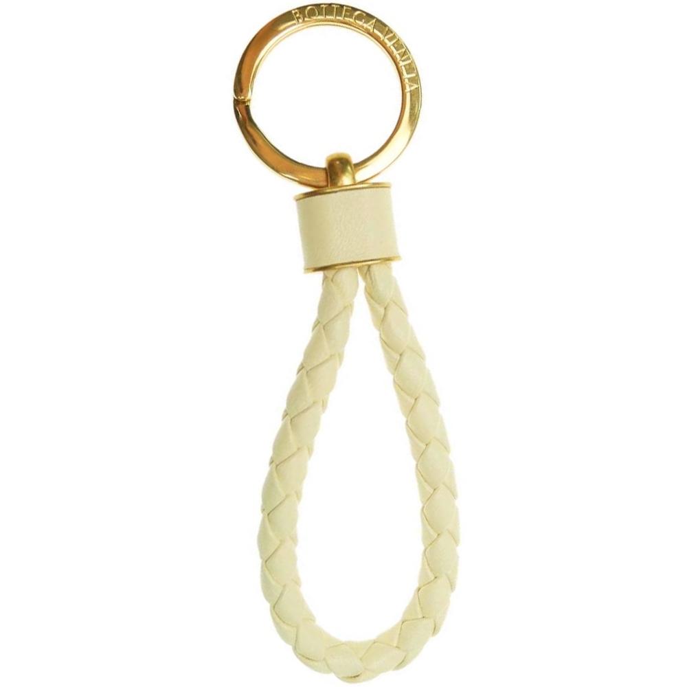 Bottega Veneta Intrecciato Nappa Leather Keyring Yellow Keychain