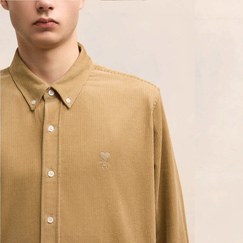 AMI Corduroy Classic Fit Long Sleeve Shirt