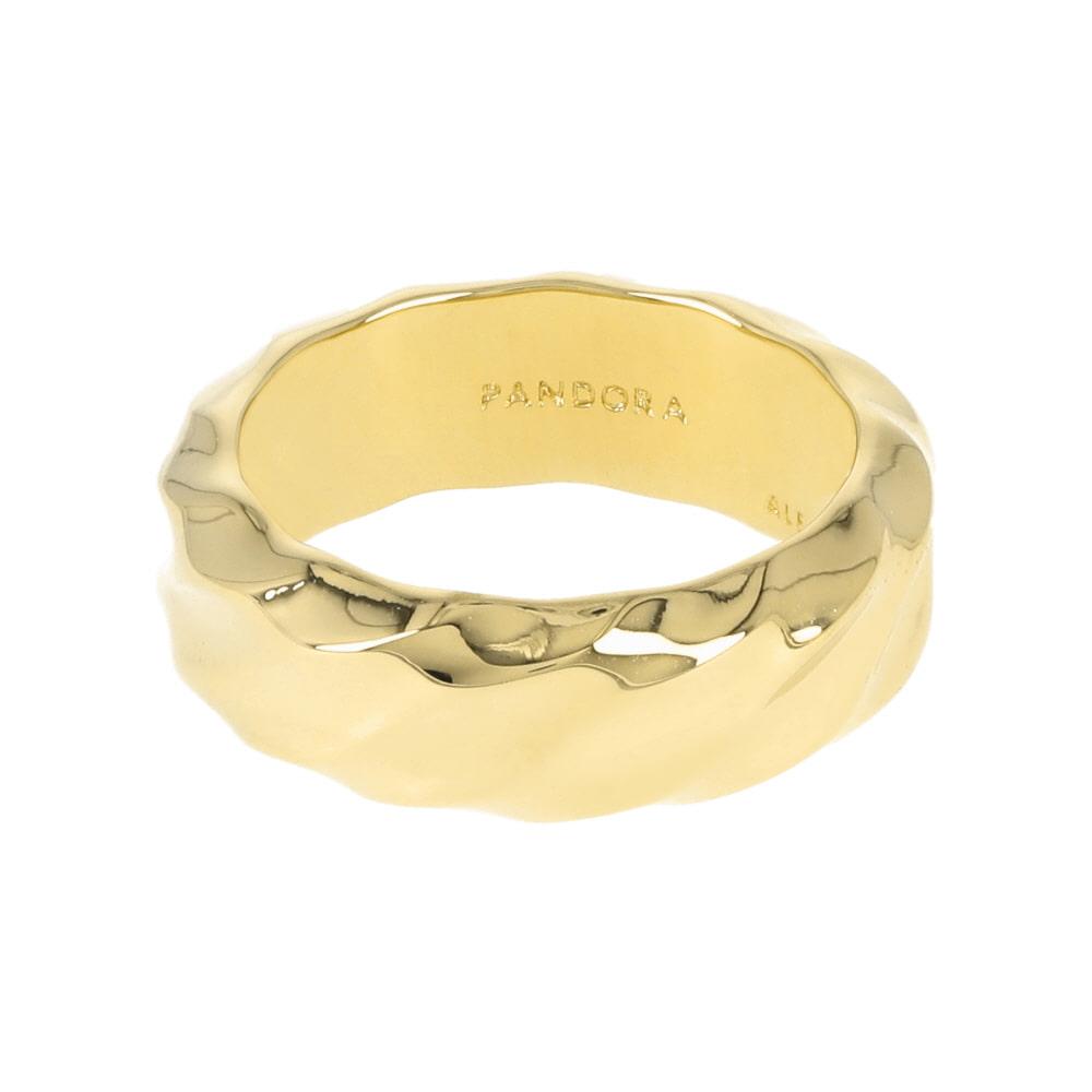 PANDORA Rippled Wide Band Ring Women’s Gold-Tone Jewelry 163886 C00
