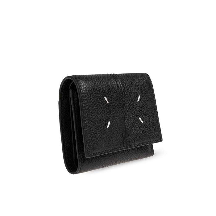 Maison Margiela Stitch Trifold Leather Wallet Beige Unisex