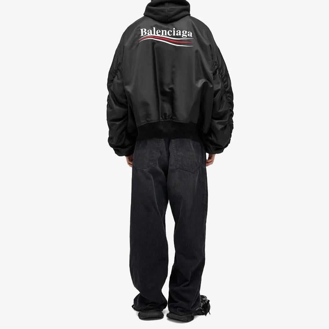 BALENCIAGA Black Political Campaign Large Fit Bomber Jacket Men
