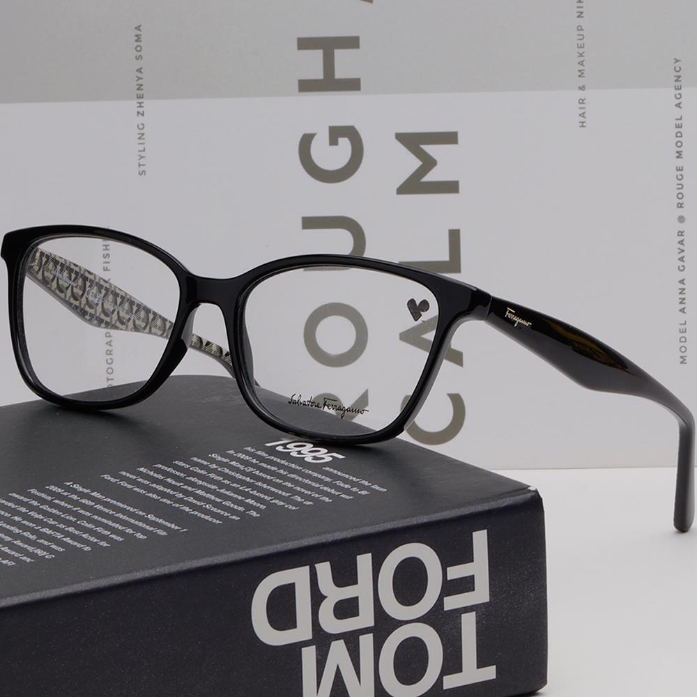 Ferragamo Square Acetate Eyeglass Frames Unisex SF2918 001