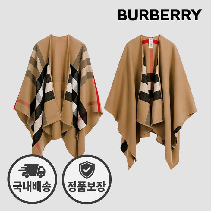 BURBERRY Reversible Camel Poncho Cape Coat 40294061