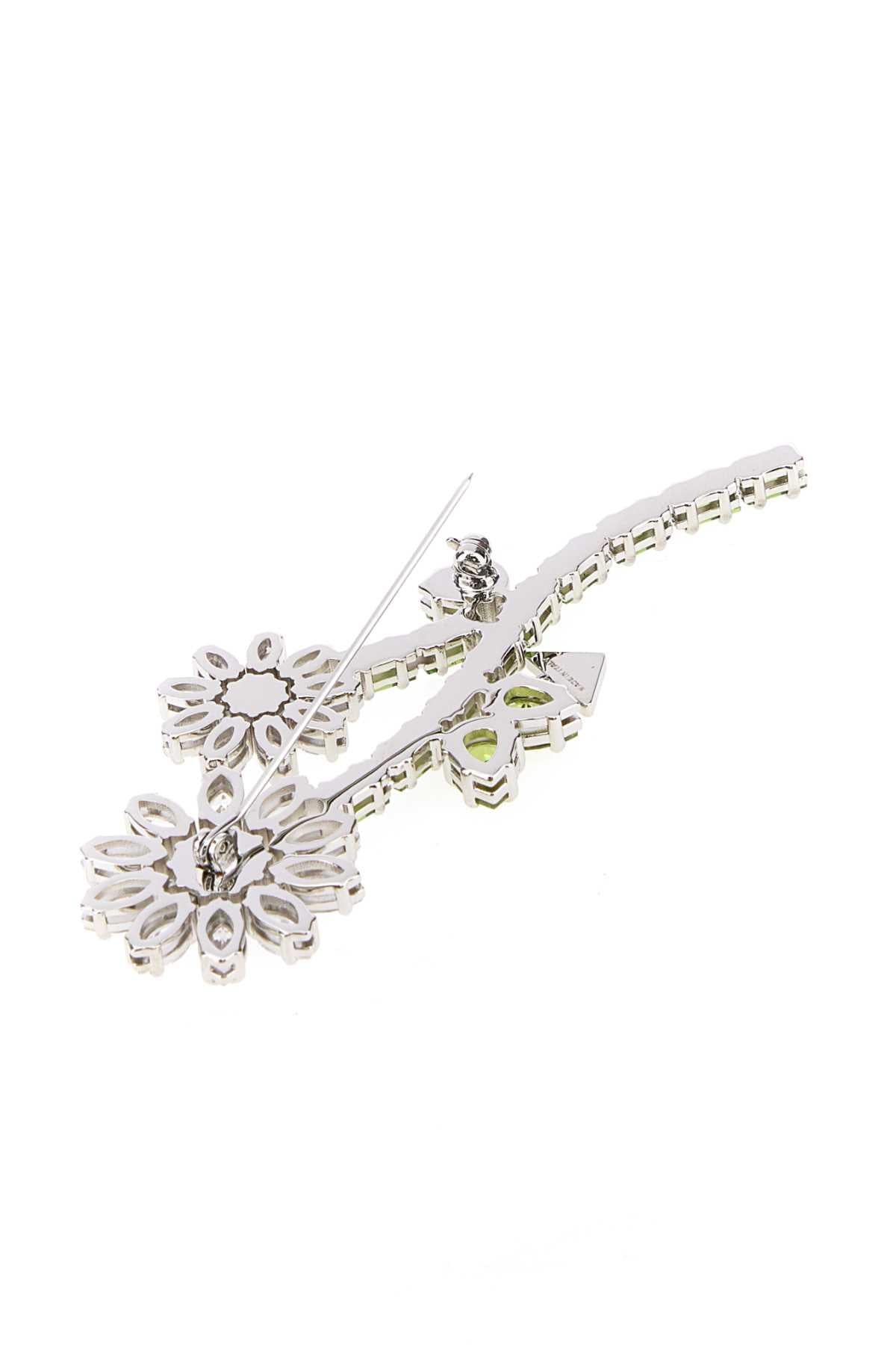 PRADA Silver Tone Logo Brooch