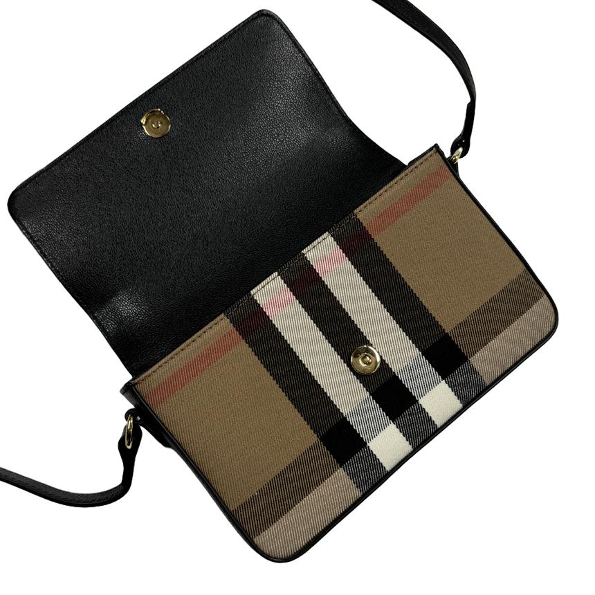 BURBERRY Mini Crossbody Bag New Hampshire Check Black 80840281 81072691