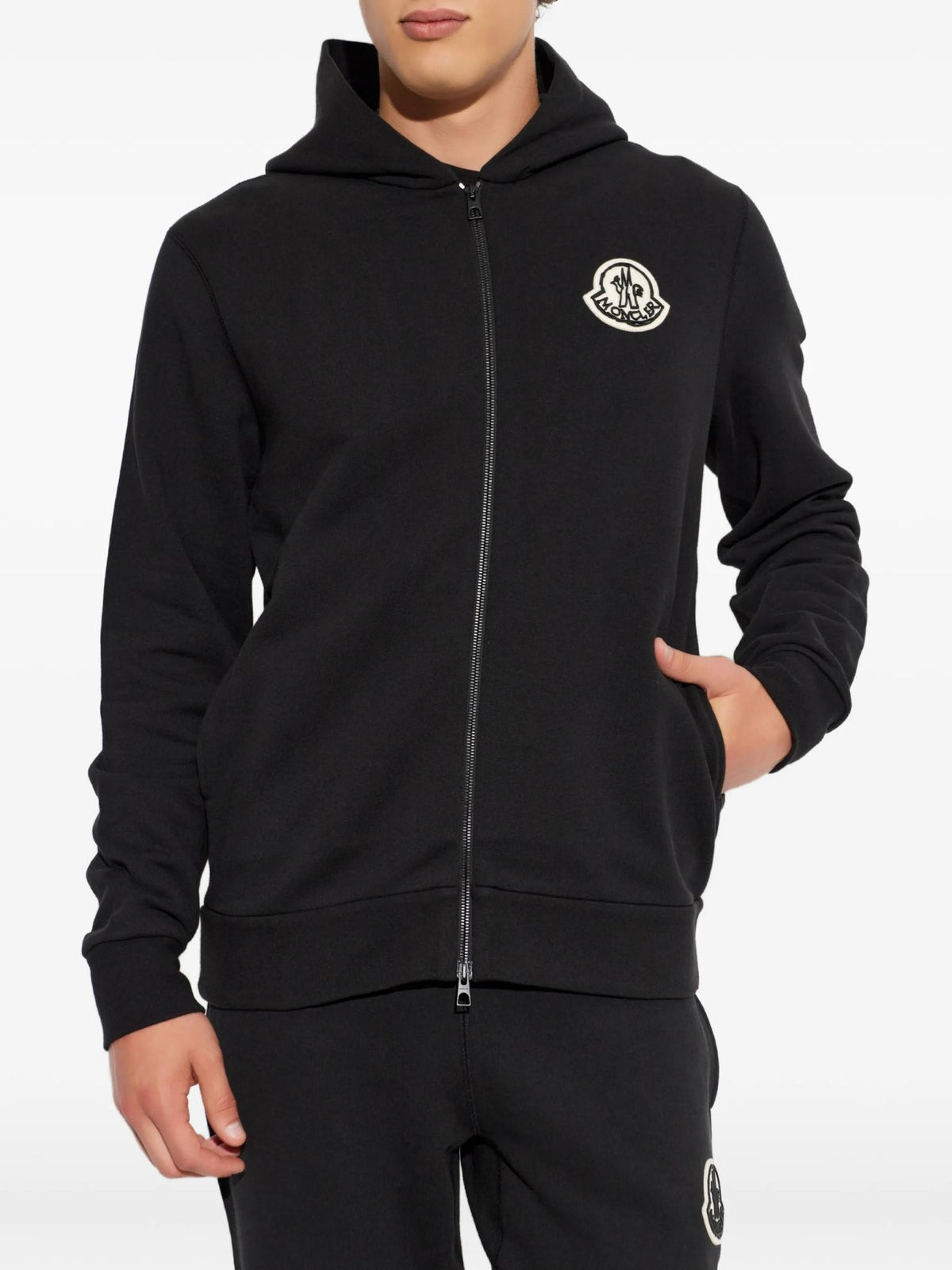 Moncler Black Cotton Logo Sweatshirt for Men