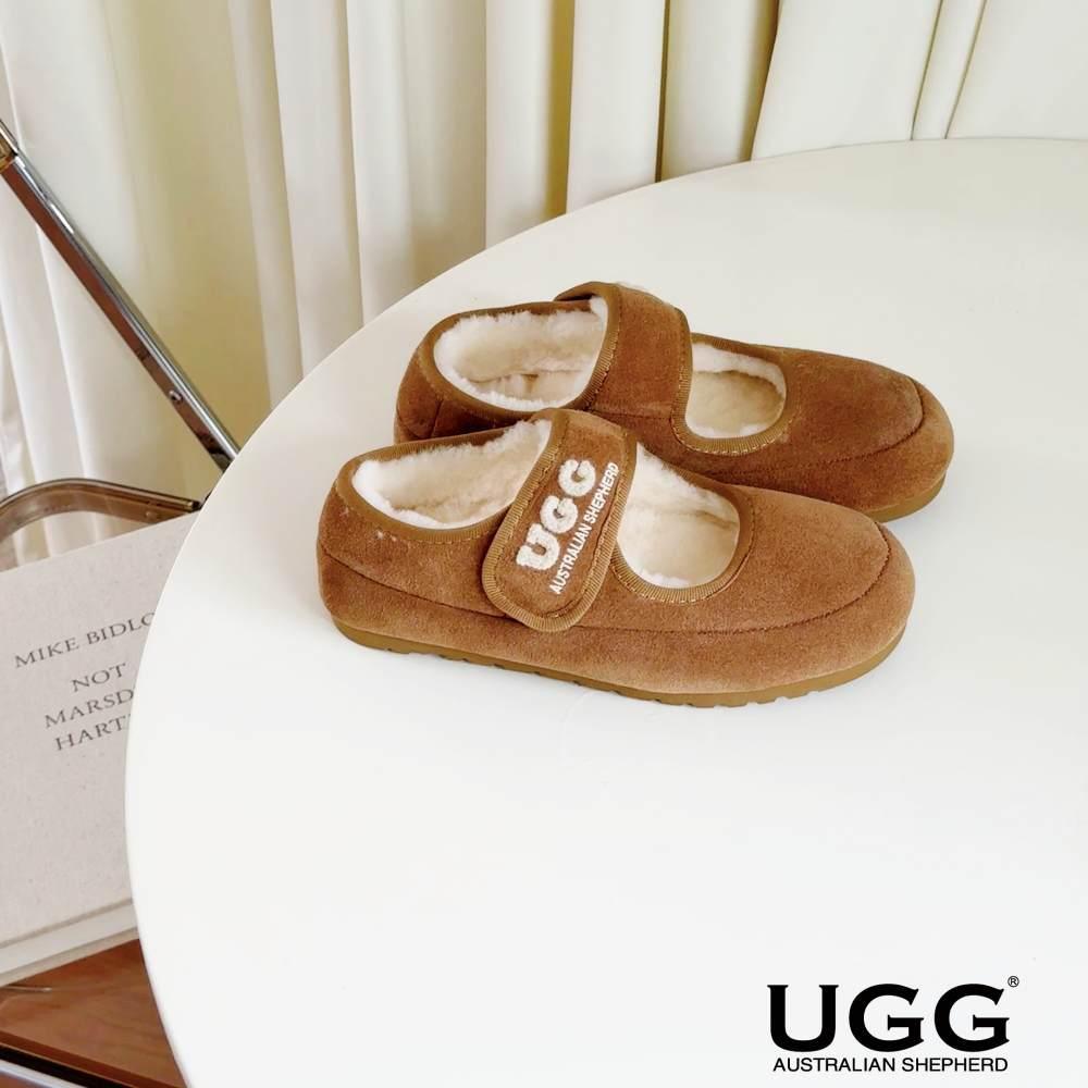 Ugg Shearling Mary Jane Slippers Chestnut Moccasin Style AS7024