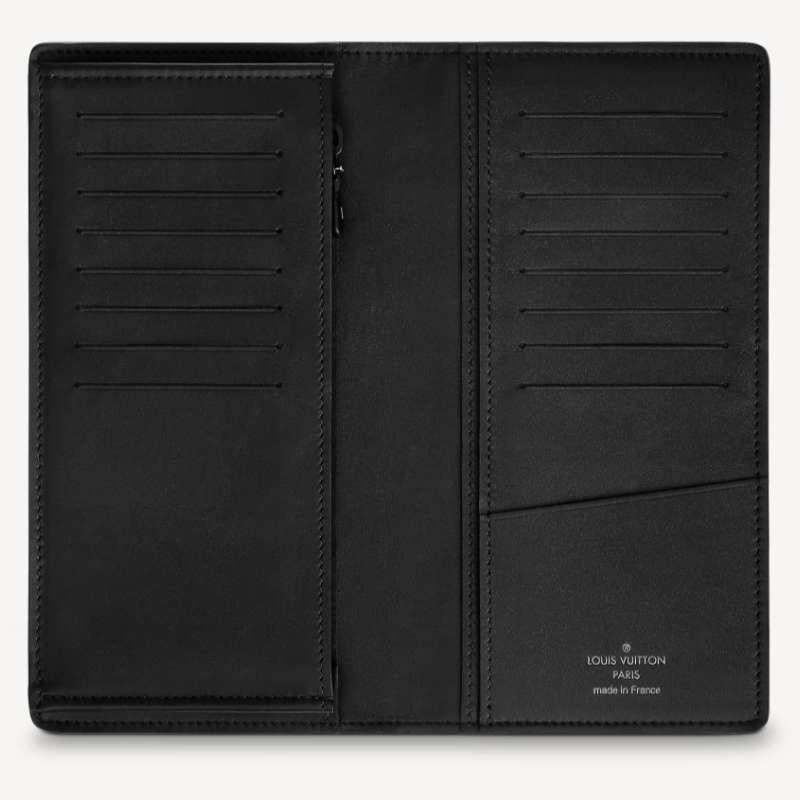 Louis Vuitton Monogram Shadow Black Brazza Wallet Long Unisex